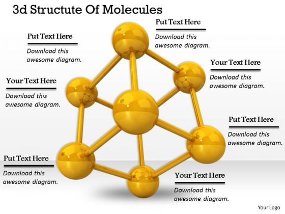 Stock Photo 3d Structute Of Molecules PowerPoint Template Stock Photo 3d Structute Of Molecules PowerPoint Template