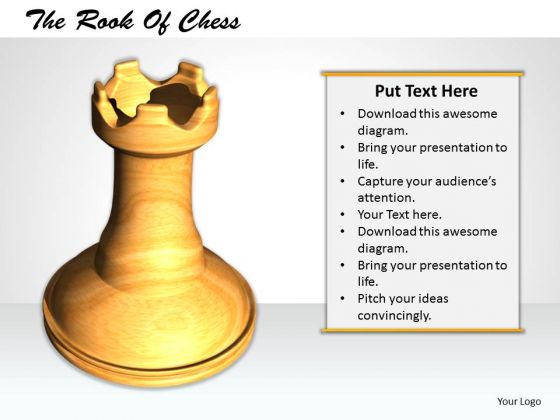 Stock Photo 3d White Chess Elephant PowerPoint Slide