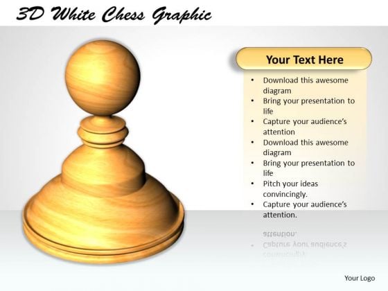 Stock Photo 3d White Chess Graphic PowerPoint Template Stock Photo 3d White Chess Graphic PowerPoint Template