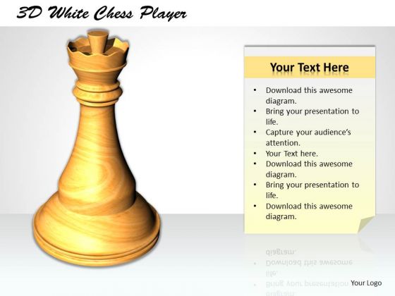 Stock Photo 3d White Chess Player PowerPoint Template Stock Photo 3d White Chess Player PowerPoint Template