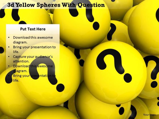 Stock Photo 3d Yellow Spheres With Black Question Marks PowerPoint Slide Stock Photo 3d Yellow Spheres With Black Question Marks PowerPoint Slide