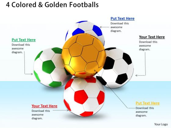Stock Photo 4 Colors And Golden Footballs Leadership PowerPoint Slide Stock Photo 4 Colors And Golden Footballs Leadership PowerPoint Slide