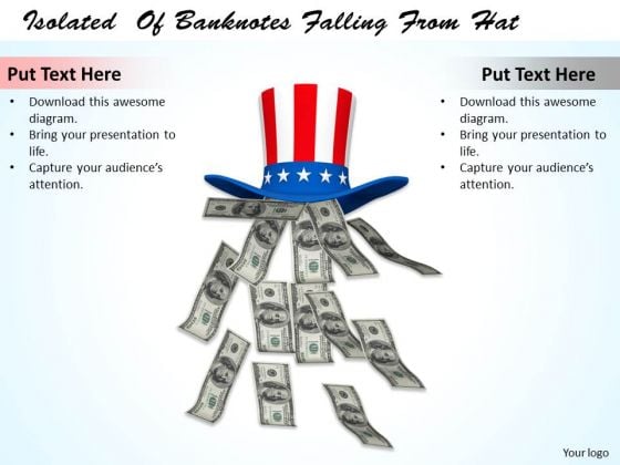 Stock Photo American Banknotes Falling From Hat PowerPoint Slide Stock Photo American Banknotes Falling From Hat PowerPoint Slide