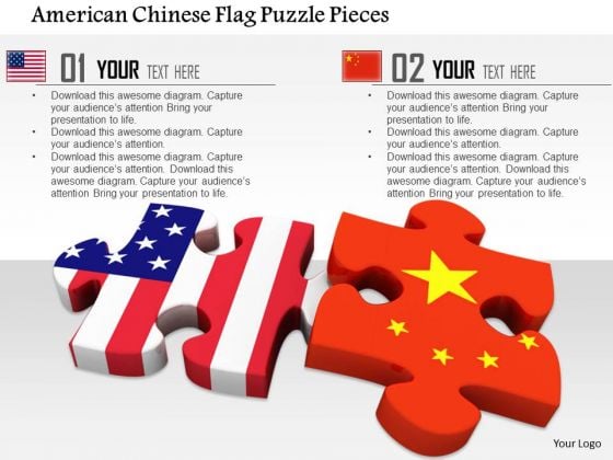 Stock Photo American Chinese Flag Puzzle Pieces PowerPoint Slide Stock Photo American Chinese Flag Puzzle Pieces PowerPoint Slide