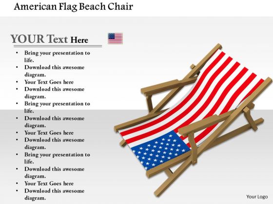 Stock Photo American Flag Beach Chair PowerPoint Slide Stock Photo American Flag Beach Chair PowerPoint Slide