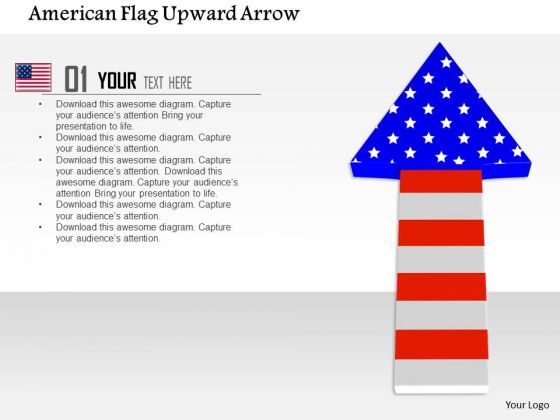 Stock Photo American Flag Upward Arrow PowerPoint Slide Stock Photo American Flag Upward Arrow PowerPoint Slide