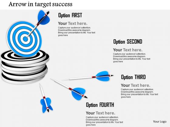 Stock Photo Arrow Hitting Target Dart PowerPoint Slide Stock Photo Arrow Hitting Target Dart PowerPoint Slide