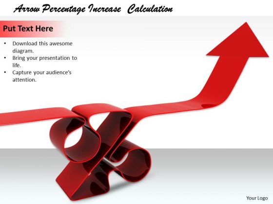 Stock Photo Arrow Percentage Increase Calculation Ppt Template