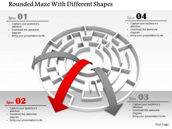 Stock Photo Arrows Coming Out From Maze PowerPoint Slide Stock Photo Arrows Coming Out From Maze PowerPoint Slide