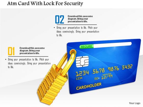 Stock Photo Atm Card With Lock For Security PowerPoint Slide Stock Photo Atm Card With Lock For Security PowerPoint Slide
