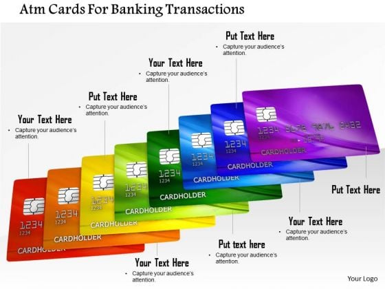 Stock Photo Atm Cards For Banking Transactions PowerPoint Slide