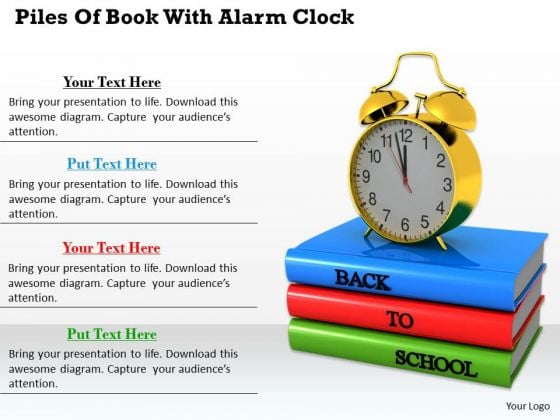 Stock Photo Back To School Books With Alarm Clock PowerPoint Slide Stock Photo Back To School Books With Alarm Clock PowerPoint Slide