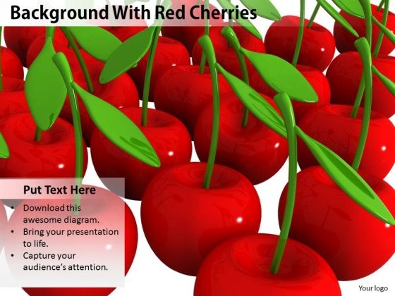 Stock Photo Background With Red Cherries PowerPoint Template Stock Photo Background With Red Cherries PowerPoint Template