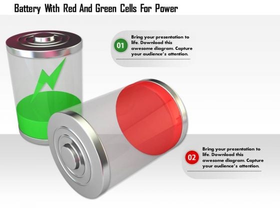 Stock Photo Battery With Red And Green Cells For Power PowerPoint Slide Stock Photo Battery With Red And Green Cells For Power PowerPoint Slide