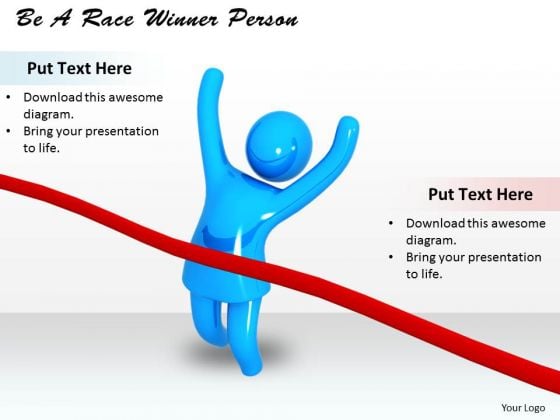 Stock Photo Be A Race Winner Person PowerPoint Template