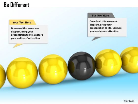Stock Photo Be Different Concept With Balls PowerPoint Slide Stock Photo Be Different Concept With Balls PowerPoint Slide