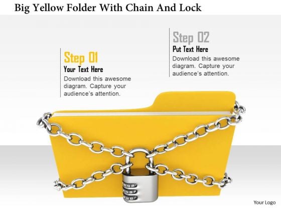 Stock Photo Big Yellow Folder With Chian And Lock PowerPoint Slide Stock Photo Big Yellow Folder With Chian And Lock PowerPoint Slide