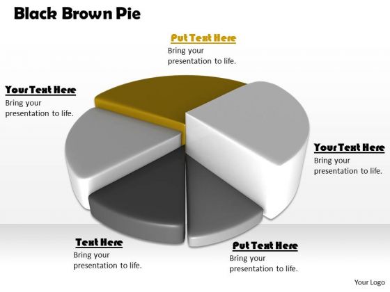 Stock Photo Black Brown Pie Chart For Business Result PowerPoint Slide Stock Photo Black Brown Pie Chart For Business Result PowerPoint Slide