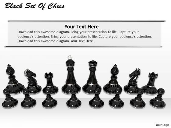 Stock Photo Black Set Of Chess Pawns PowerPoint Slide Stock Photo Black Set Of Chess Pawns PowerPoint Slide