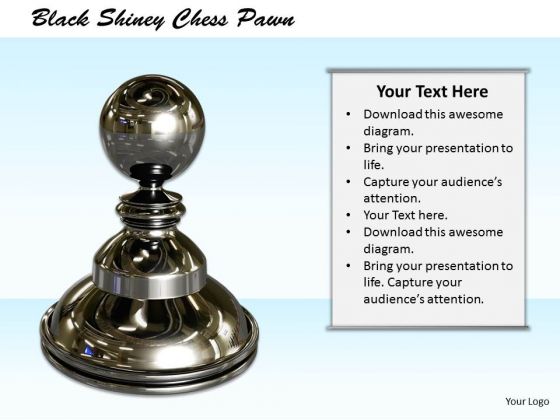 Stock Photo Black Shiny Chess Pawn PowerPoint Template Stock Photo Black Shiny Chess Pawn PowerPoint Template