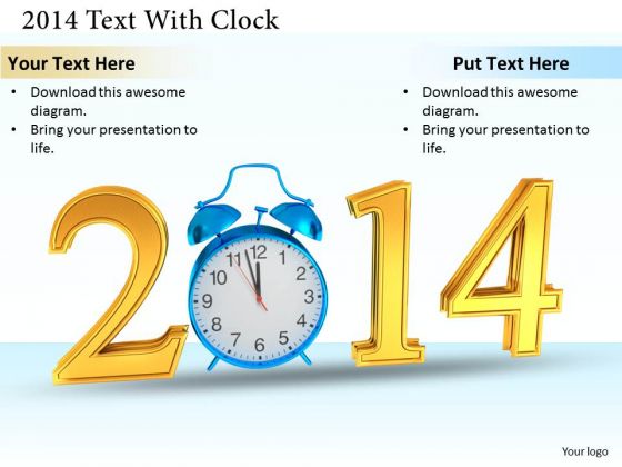 Stock Photo Blue Alarm Clock With 2014 Text Graphic PowerPoint Slide Stock Photo Blue Alarm Clock With 2014 Text Graphic PowerPoint Slide