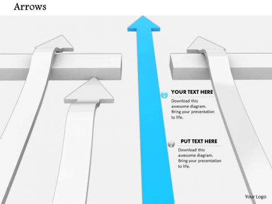 Stock Photo Blue Arrow Ahead Of White Arrows Competition Concept PowerPoint Slide Stock Photo Blue Arrow Ahead Of White Arrows Competition Concept PowerPoint Slide