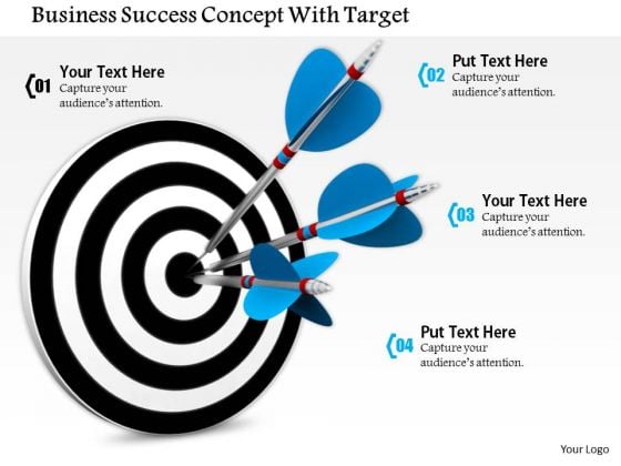 Stock Photo Blue Arrows Hitting On Target PowerPoint Slide Stock Photo Blue Arrows Hitting On Target PowerPoint Slide