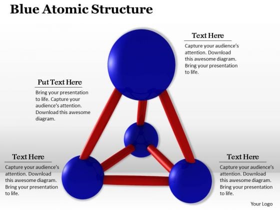 Stock Photo Blue Atomic Structure PowerPoint Template Stock Photo Blue Atomic Structure PowerPoint Template