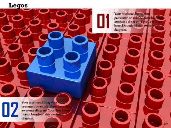 Stock Photo Blue Block On Red Lego Blocks PowerPoint Slide Stock Photo Blue Block On Red Lego Blocks PowerPoint Slide