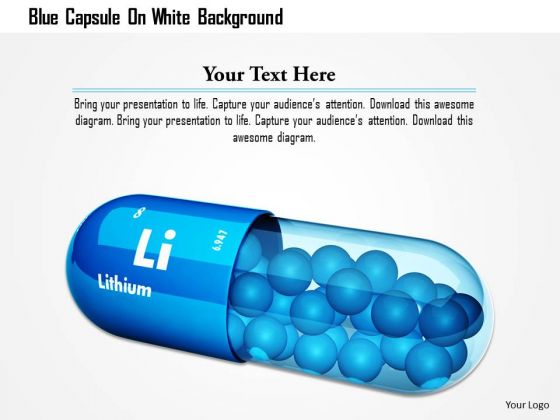 Stock Photo Blue Capsule On White Background PowerPoint Slide Stock Photo Blue Capsule On White Background PowerPoint Slide