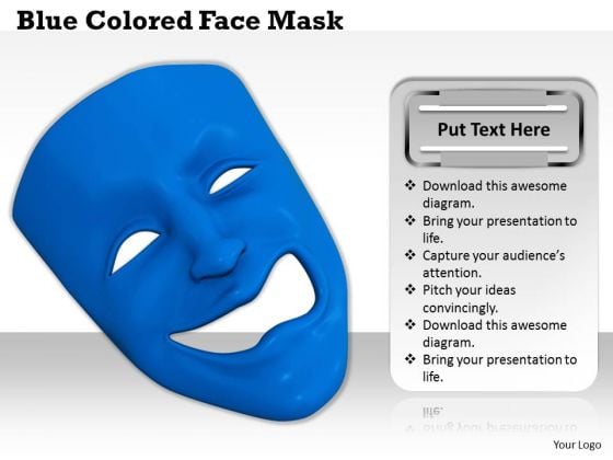 Stock Photo Blue Colored Face Mask PowerPoint Template Stock Photo Blue Colored Face Mask PowerPoint Template