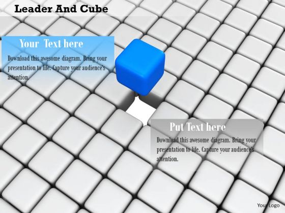 Stock Photo Blue Cube Standing Out PowerPoint Slide Stock Photo Blue Cube Standing Out PowerPoint Slide