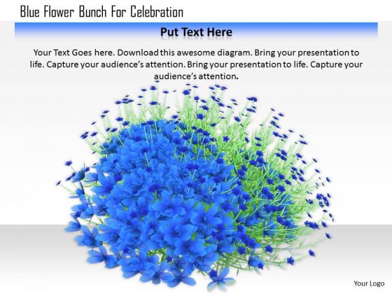 Stock Photo Blue Flower Bunch For Celebration PowerPoint Slide