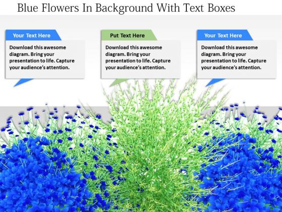 Stock Photo Blue Flowers In Background With Text Boxes PowerPoint Slide Stock Photo Blue Flowers In Background With Text Boxes PowerPoint Slide