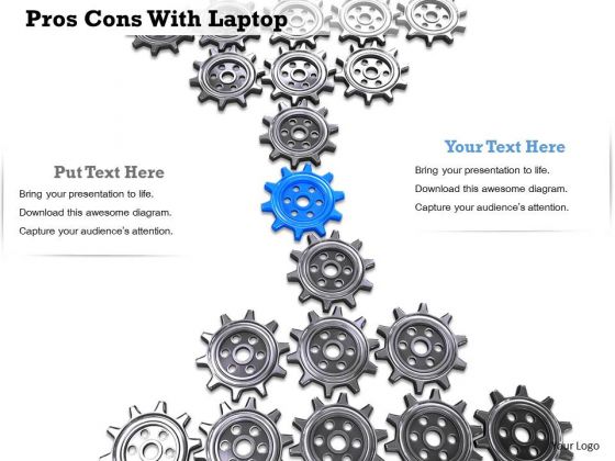 Stock Photo Blue Gear In Center Of Black Gears PowerPoint Slide Stock Photo Blue Gear In Center Of Black Gears PowerPoint Slide