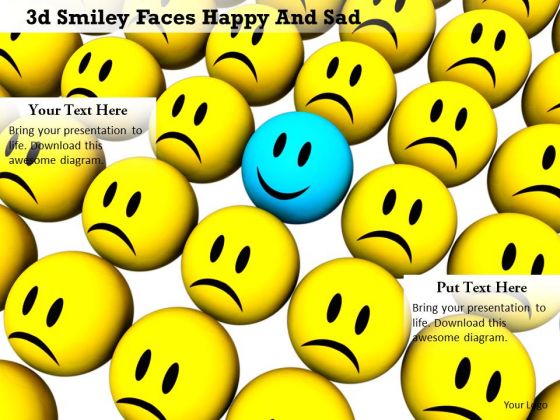Stock Photo Blue Happy Smiley With Yellow Sad Face PowerPoint Slide Stock Photo Blue Happy Smiley With Yellow Sad Face PowerPoint Slide