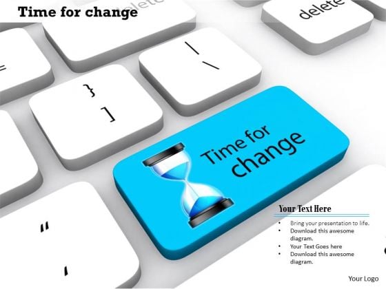 Stock Photo Blue Key Showing With Time For Change PowerPoint Slide Stock Photo Blue Key Showing With Time For Change PowerPoint Slide