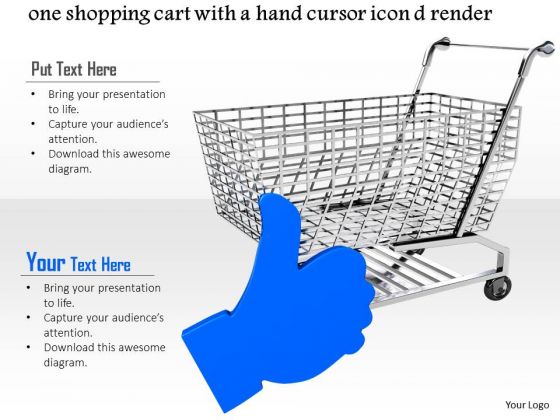 Stock Photo Blue Like Symbol With Shopping Cart PowerPoint Slide Stock Photo Blue Like Symbol With Shopping Cart PowerPoint Slide