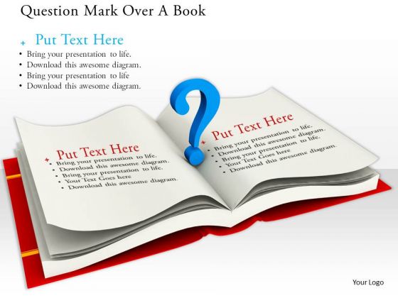 Stock Photo Blue Question Mark On Book PowerPoint Slide Stock Photo Blue Question Mark On Book PowerPoint Slide