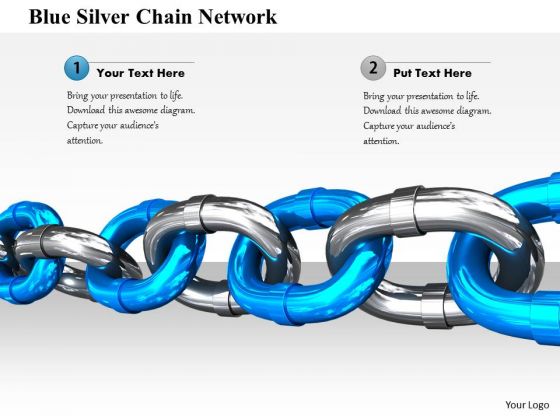 Stock Photo Blue Silver Chain Network PowerPoint Slide Stock Photo Blue Silver Chain Network PowerPoint Slide
