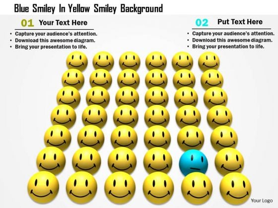 Stock Photo Blue Smiley In Yellow Smiley Background PowerPoint Slide Stock Photo Blue Smiley In Yellow Smiley Background PowerPoint Slide