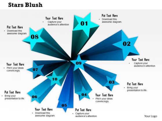 Stock Photo Blue Stars With Nine Steps PowerPoint Slide Stock Photo Blue Stars With Nine Steps PowerPoint Slide