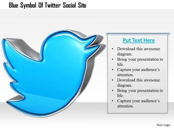 Stock Photo Blue Symbol Of Twitter Social Site PowerPoint Slide Stock Photo Blue Symbol Of Twitter Social Site PowerPoint Slide