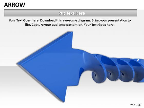 Stock Photo Blue Twisted Arrow For Growth PowerPoint Slide Stock Photo Blue Twisted Arrow For Growth PowerPoint Slide