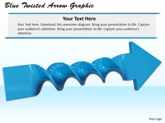 Stock Photo Blue Twisted Arrow Graphic PowerPoint Template Stock Photo Blue Twisted Arrow Graphic PowerPoint Template