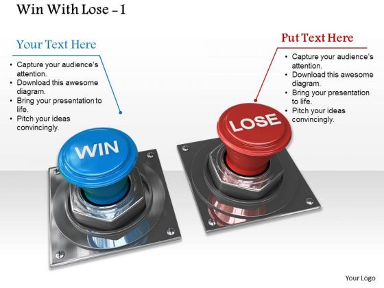 Stock Photo Blue Win And Red Lose Switches PowerPoint Slide Stock Photo Blue Win And Red Lose Switches PowerPoint Slide