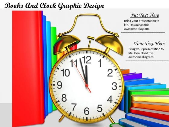 Stock Photo Books And Clock Graphic Design PowerPoint Template Stock Photo Books And Clock Graphic Design PowerPoint Template