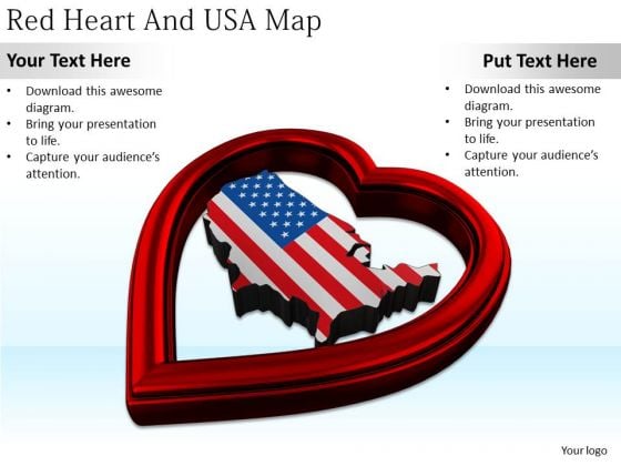 Stock Photo Business Development Strategy Template Red Heart And Usa Map Best Stock Photos