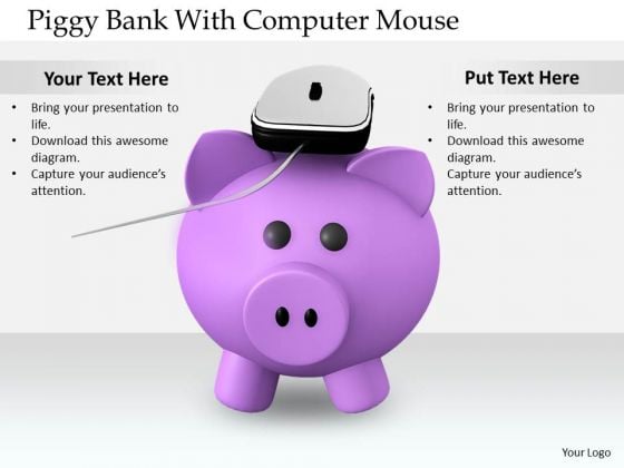 Stock Photo Business Expansion Strategy Piggy Bank With Computer Mouse Stock Images