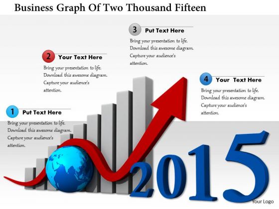 Stock Photo Business Graph Of Two Thousand Fifteen PowerPoint Slide